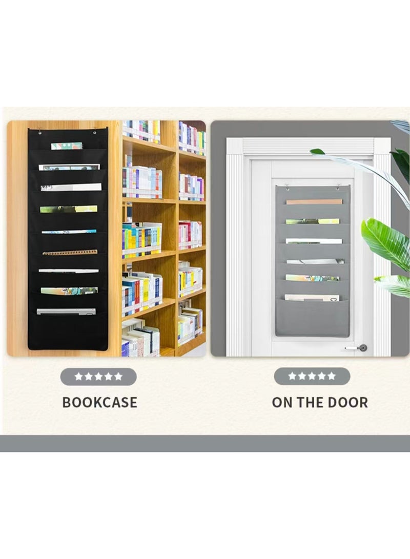 Over The Door File Organizer, Mail Organizer Holder, Wall Mount Hanging File Storage, Organizer with 6 Pockets for Office, Home, Paper, Document, Chart - Image 3
