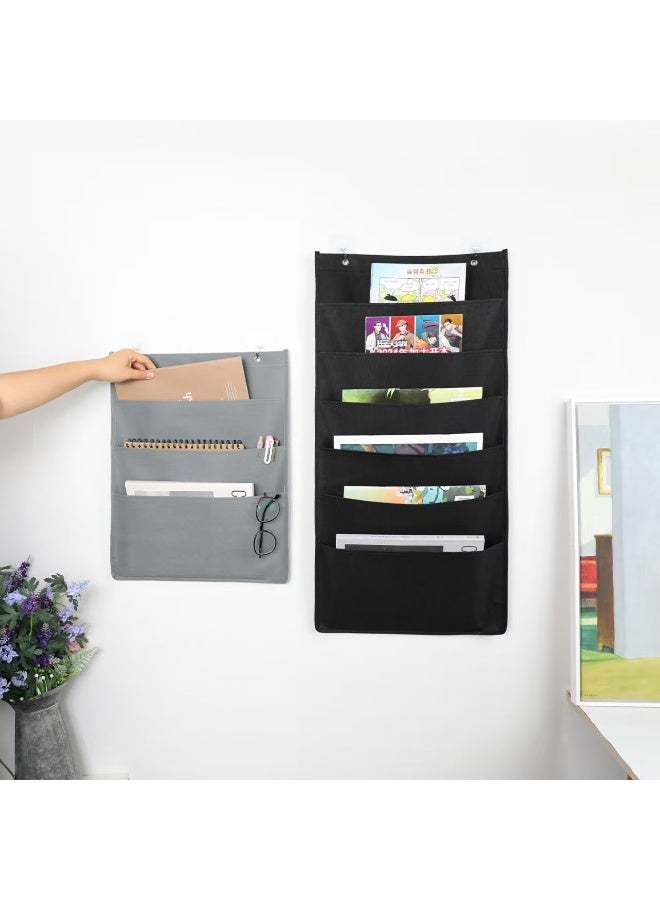 Over The Door File Organizer, Mail Organizer Holder, Wall Mount Hanging File Storage, Organizer with 6 Pockets for Office, Home, Paper, Document, Chart - Image 4