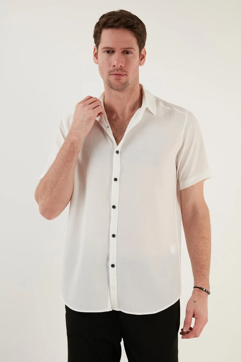 Buratti Cotton Blend Short Sleeve Regular Fit Shirt Men's SHIRT CF23S113139