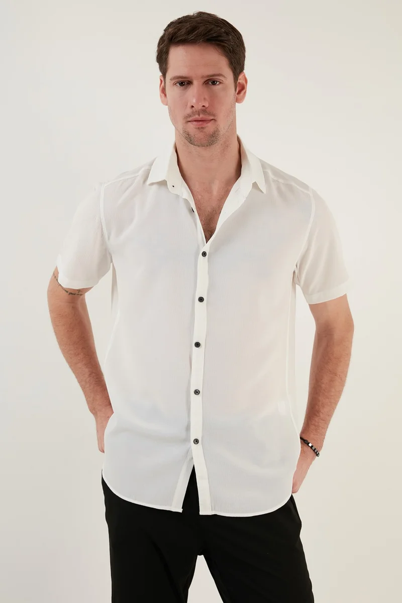 Buratti Cotton Blend Short Sleeve Regular Fit Shirt Men's SHIRT CF23S113139