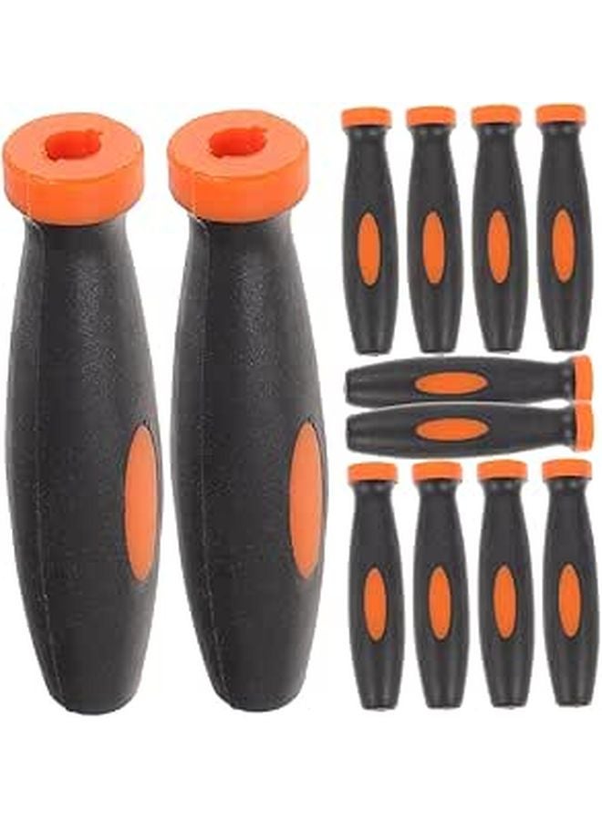 12Pcs 5mm Replacement Rubber File Handles Non Slip Two Tone Grip Set Tool Accessories - Image 1