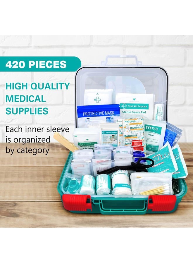 General Medi 420 Pieces Professional First Aid Kit - HardCase First Aid Box - Contains Premium Medical Supplies for Travel, Home, Office, Vehicle, Camping, Workplace & Outdoor - Image 4