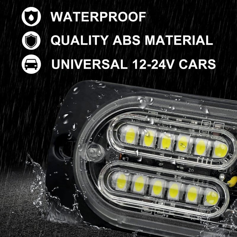 EASE2U E شريط ضوء التحذير المائي EASE2U E 20-LED باللون الكهرماني - 4 قطع - Image 2