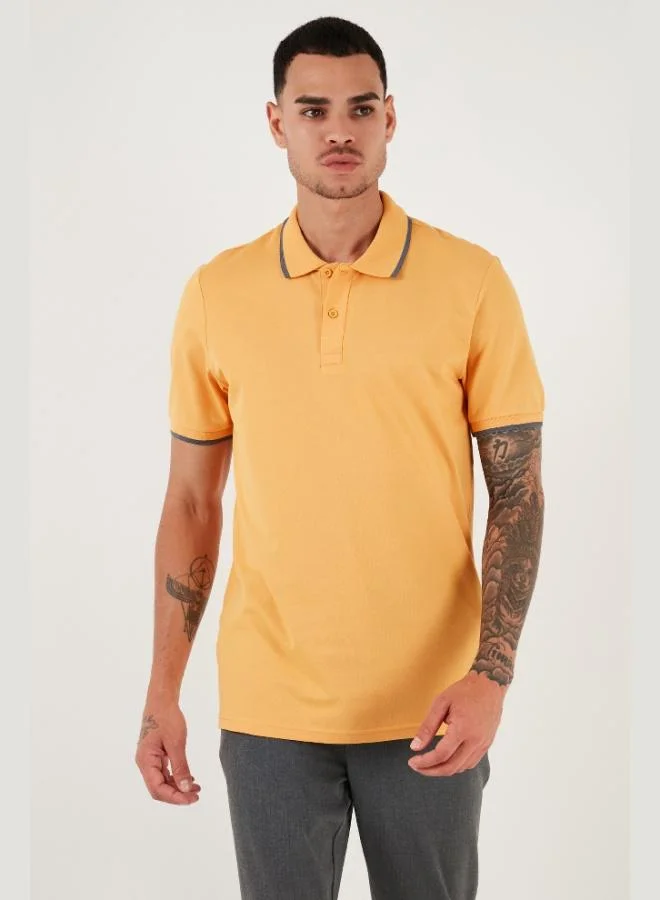 بوراتي تيشيرت بولو قطن رجالي بقصة عادية