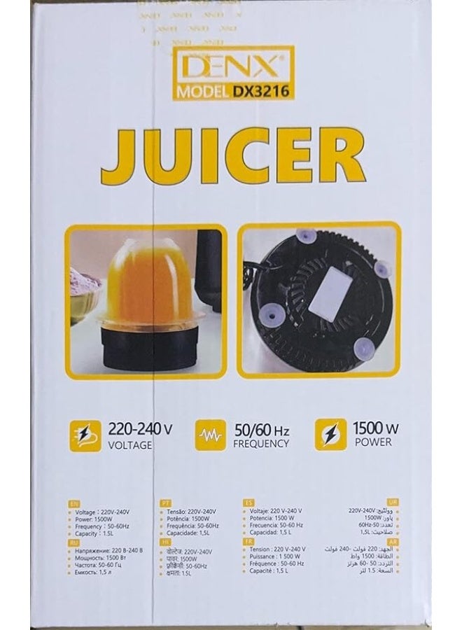 DENX 2-in-1 Blender and Grinder 1500W 1.5L Jar Juicer, Blendeo+ 1.5 L Blender Smoothie Maker, Durable Blending Performance, DX3216 - Image 3