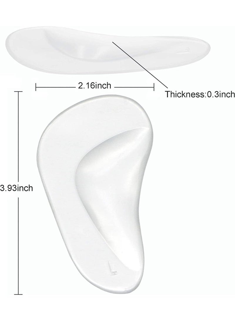 4 Pairs Gel Arch Support Pads, Orthopedic Flat Foot Insoles for Men and Women, Soft Silicone Adhesive Arch Cushions for Heel Pain, Achilles Tendonitis, Plantar Fasciitis, Reusable, Pink - Image 2