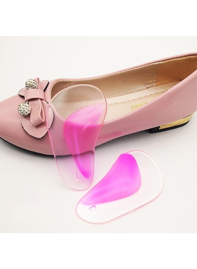 4 Pairs Gel Arch Support Pads, Orthopedic Flat Foot Insoles for Men and Women, Soft Silicone Adhesive Arch Cushions for Heel Pain, Achilles Tendonitis, Plantar Fasciitis, Reusable, Pink - Image 3