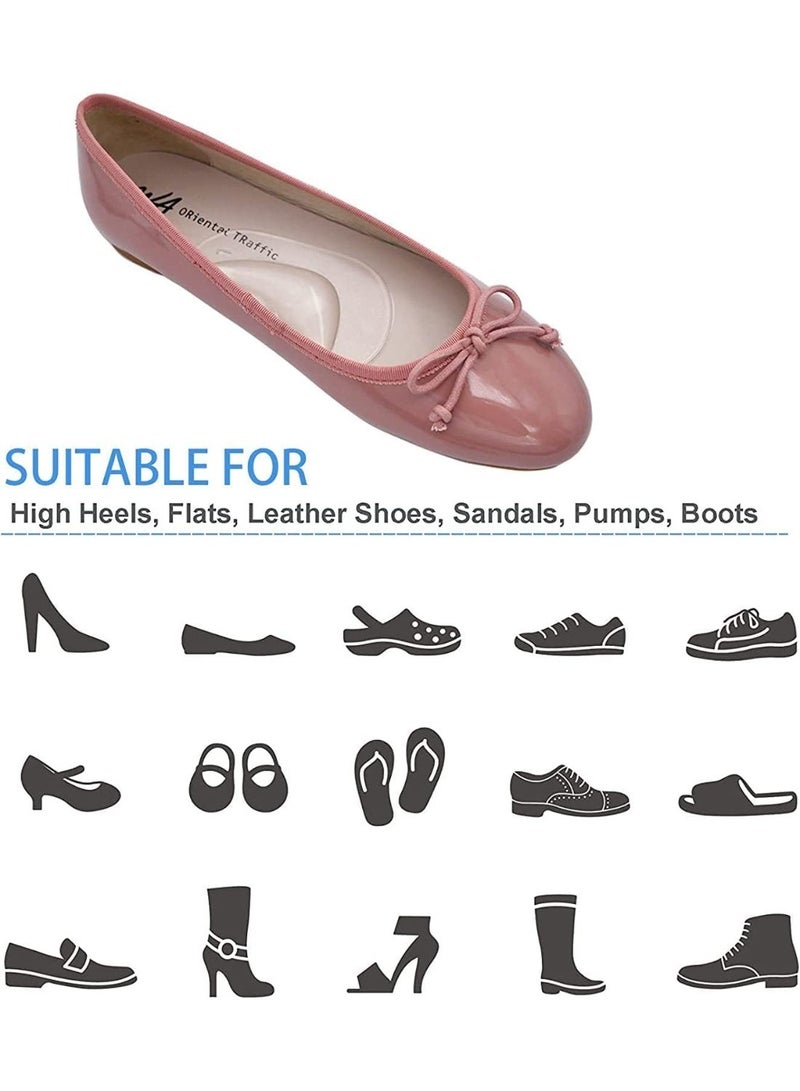 4 Pairs Gel Arch Support Pads, Orthopedic Flat Foot Insoles for Men and Women, Soft Silicone Adhesive Arch Cushions for Heel Pain, Achilles Tendonitis, Plantar Fasciitis, Reusable, Pink - Image 4
