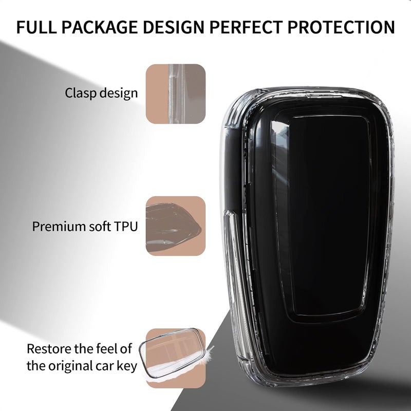 TANGSEN Key Fob Case TPU Cover Compatible with Toyota Avalon Camry C-HR Corolla Prius Prime RAV4 2 3 6 Button Ultra-Thin Transparent Full Protection Key Shell - Image 3