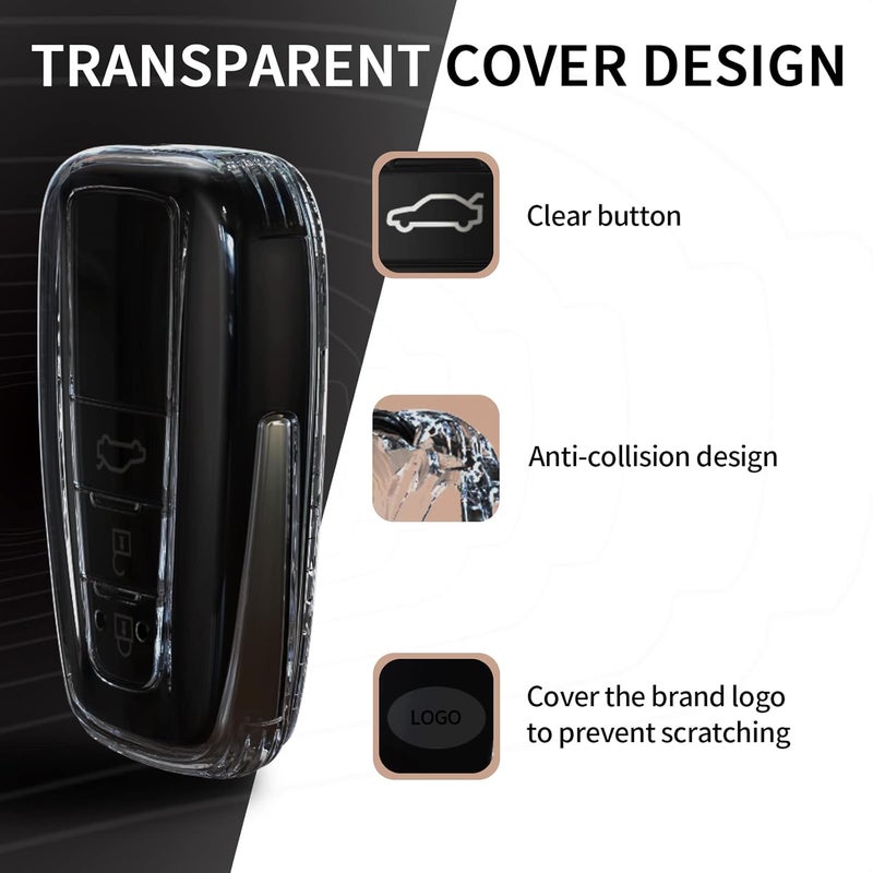 TANGSEN Key Fob Case TPU Cover Compatible with Toyota Avalon Camry C-HR Corolla Prius Prime RAV4 2 3 6 Button Ultra-Thin Transparent Full Protection Key Shell - Image 2