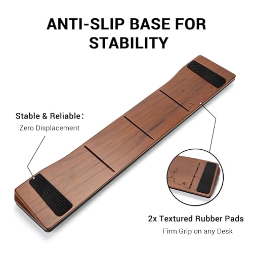ASFSKY Keyboard Wrist Rest with Memory Foam Anti-Slip Rubber Base Ergonomic Wooden Wrist Rest for Mechanical Keyboard Durable and Easy to Clean for Gamer Staff (Walnut) - Image 5