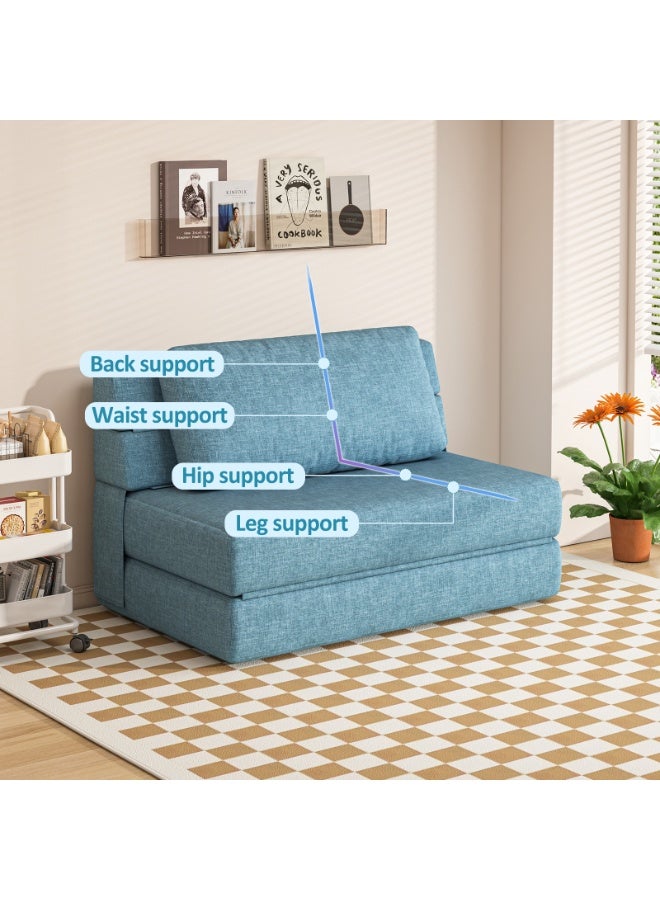 Castlery 3-in-1 Sofa Bed - 120cm Foldable Convertible Sofa Chair for Sitting, Lounging & Sleeping, High-Density Foam with Cushion for Supreme Comfort, Pull Out Bed Lounge for Living Room & Bedroom Home furniture - Image 2