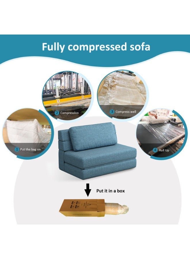 Castlery 3-in-1 Sofa Bed - 120cm Foldable Convertible Sofa Chair for Sitting, Lounging & Sleeping, High-Density Foam with Cushion for Supreme Comfort, Pull Out Bed Lounge for Living Room & Bedroom Home furniture - Image 5