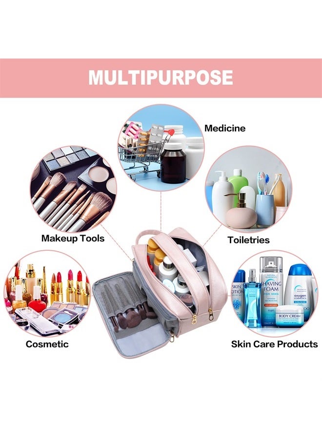 BAIMAY Travel-Essentials Toiletry Bag for Women,Water Resistant Makeup-Bag-For-Travel-Accessories,Dorm Room Essentials,Eco Leather Cosmetic Bag for Full Size Toiletries,Mother's Day Graduation Gifts for Her - Image 5