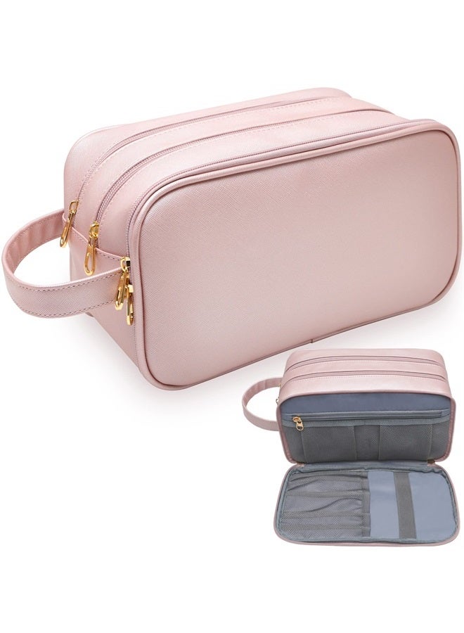 BAIMAY Travel-Essentials Toiletry Bag for Women,Water Resistant Makeup-Bag-For-Travel-Accessories,Dorm Room Essentials,Eco Leather Cosmetic Bag for Full Size Toiletries,Mother's Day Graduation Gifts for Her - Image 1