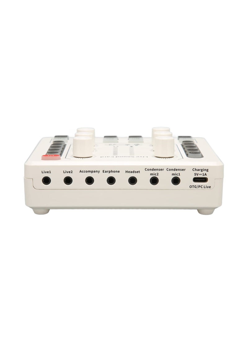 Live Sound Card, Mini Audio Mixer Board for PC Computer Phone, Voice Changer Sound Card Fit for PS4, Xbox, Switch, DJ Mixer, Podcast for Music Recording Karaoke Singing Broadcast, Recording Card