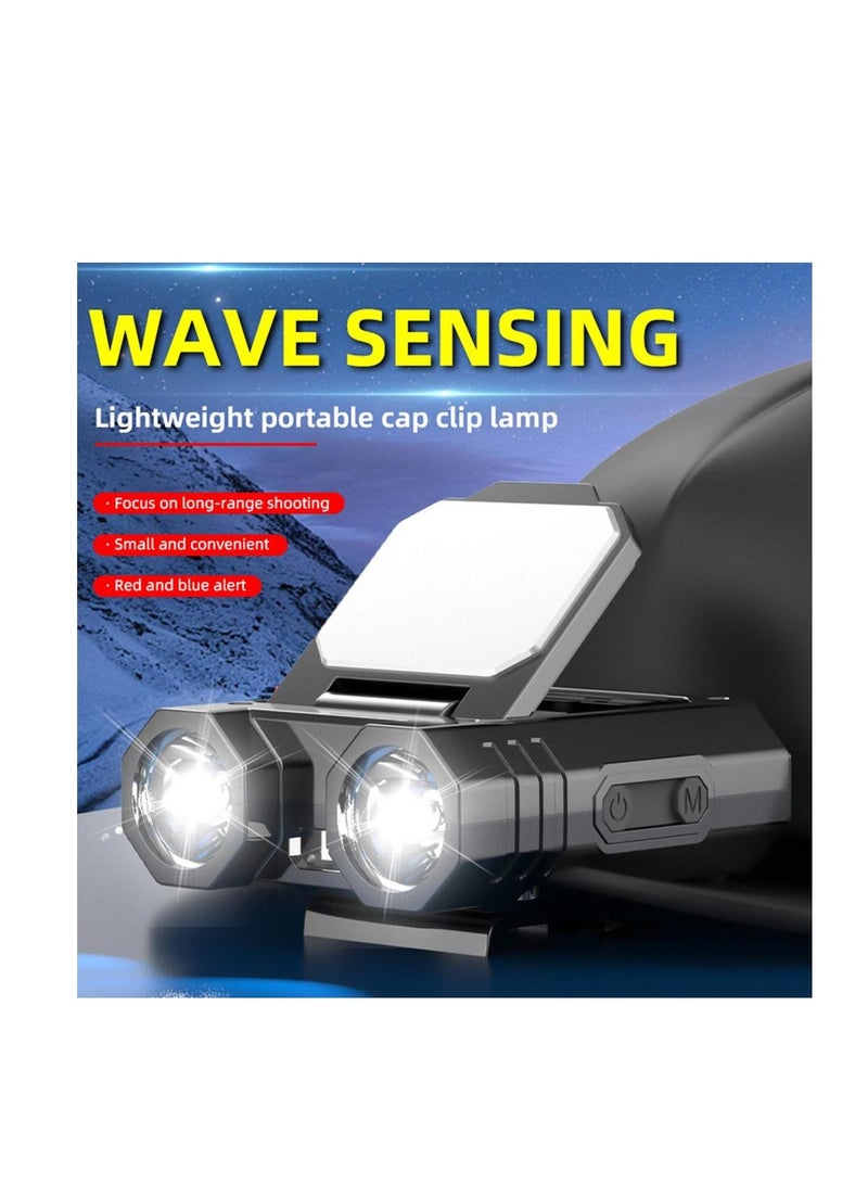 Headlamp Rechargeable Smart Sensor Clip On Flashlight Rechargeable Head Light Flashlight For Hiking Running Repairing Fishing Cycling  - Image 5