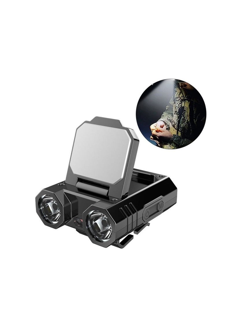 Headlamp Rechargeable Smart Sensor Clip On Flashlight Rechargeable Head Light Flashlight For Hiking Running Repairing Fishing Cycling  - Image 1