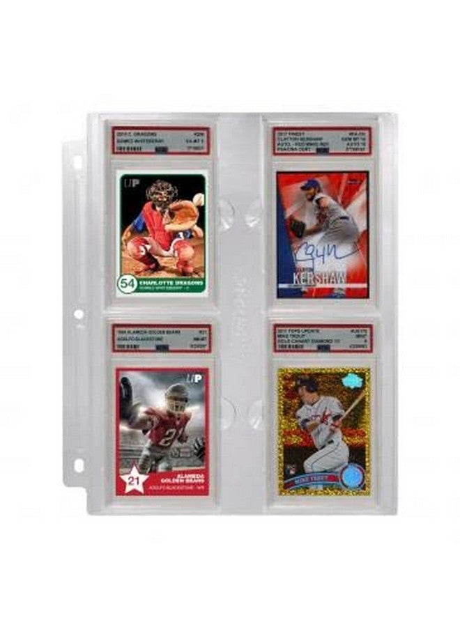 Ultra Pro 4 Pockets Page For Psa Slabs 1Ct. Protect Your Graded Gaming Cards Sports Cards And Collectible Cards To Keep In Pristine Condition Still Being Able To Show Off To Friends And Family - Image 1