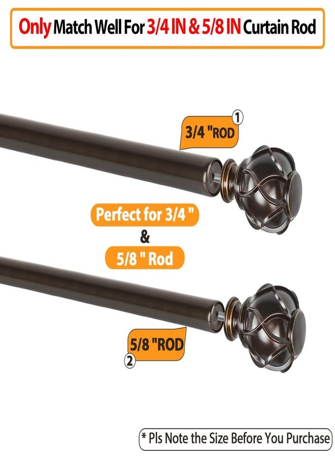 HOTOZON Bronze Finials for 3/4 Inches and 5/8 inches Diameter Curtain Rods, Replacement Small Decorative Drapery Rod Finials, Set of 2 - Image 5