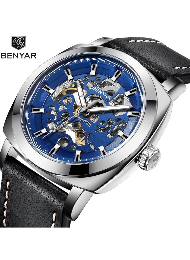 BENYAR Watches for Men Luxury Leather Luminous Water Resistant Automatic Mechanical Wristwatch 5121  - Image 1