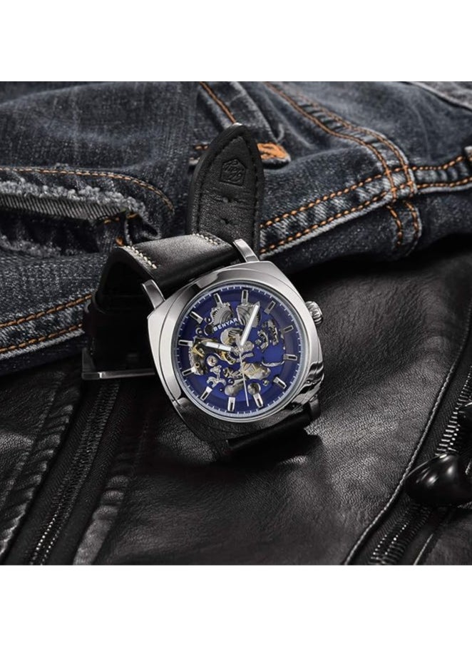 BENYAR Watches for Men Luxury Leather Luminous Water Resistant Automatic Mechanical Wristwatch 5121  - Image 4