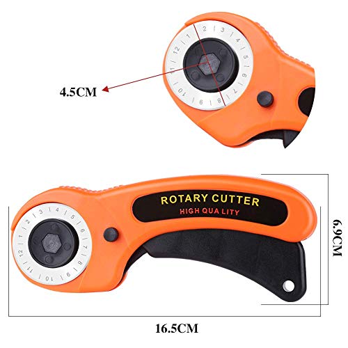 ZMAAGG Rotary Cutter, Professional 45mm Rotary Fabric Cutter, Rotary Cutter for Fabric, Card Paper Sewing Quilting Roller Fabric Cutting Tailor Scissors Tool Dress Clothes Making DIY Tool - Image 2
