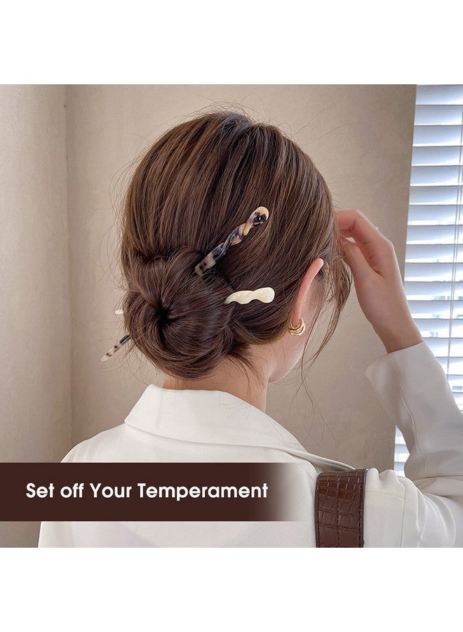 La Jolie Jasmin 10 Pieces Acetate Hair Sticks Leopard Print Hair Pins Tortoise Shell Hairpin Vintage Hair Chopsticks Retro Hairpins Disk Hair Accessories For Women Girls (Vintage) - Image 5