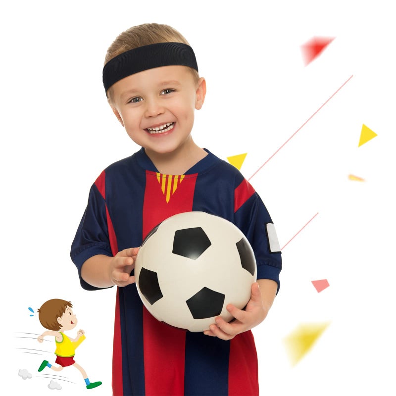 Civaner 4 Pieces Kids Sports Headbands Athletic Sweatbands Headband Wicking Elastic Hairband for Girls and Boys Toddler Children (Black, Light Grey) - Image 5