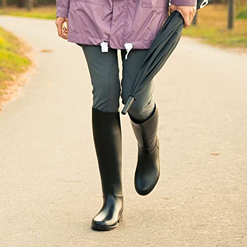 HORZE Chester Kids Equestrian Rubber Riding Boots | Tall Dress Boots for Girls, Boys | See Size Chart - Black - 2 - Image 3