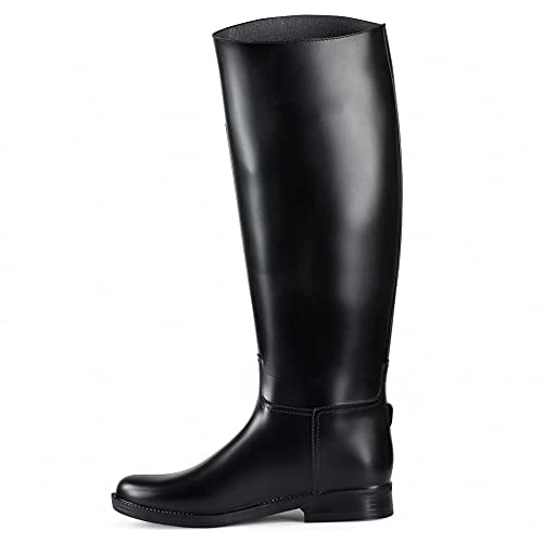 HORZE Chester Kids Equestrian Rubber Riding Boots | Tall Dress Boots for Girls, Boys | See Size Chart - Black - 2 - Image 2