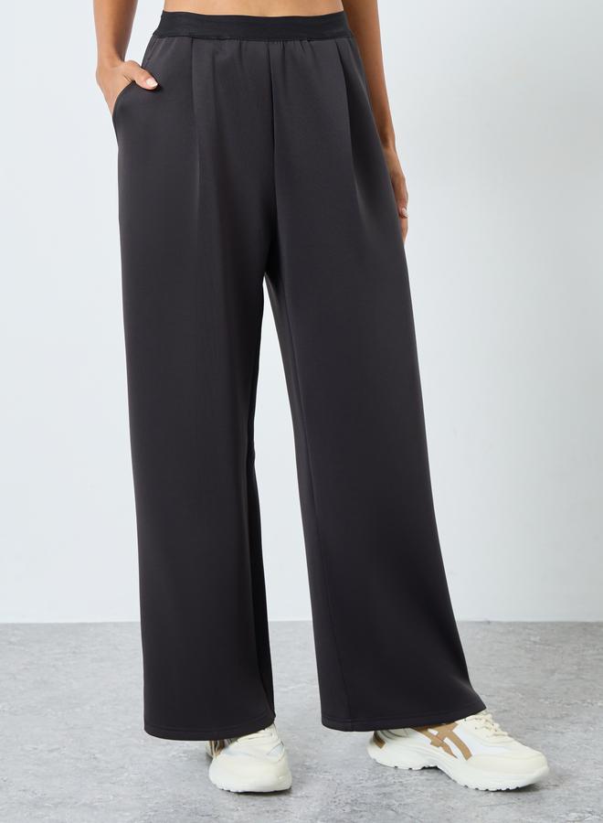 ستايلي بنطال سادة بقصة أرجل واسعة - Image 2