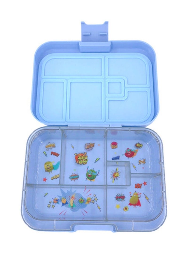 TINY WHEEL Tiny Wheel baby lunch Box Baby blue 6 Compartments  - Image 5