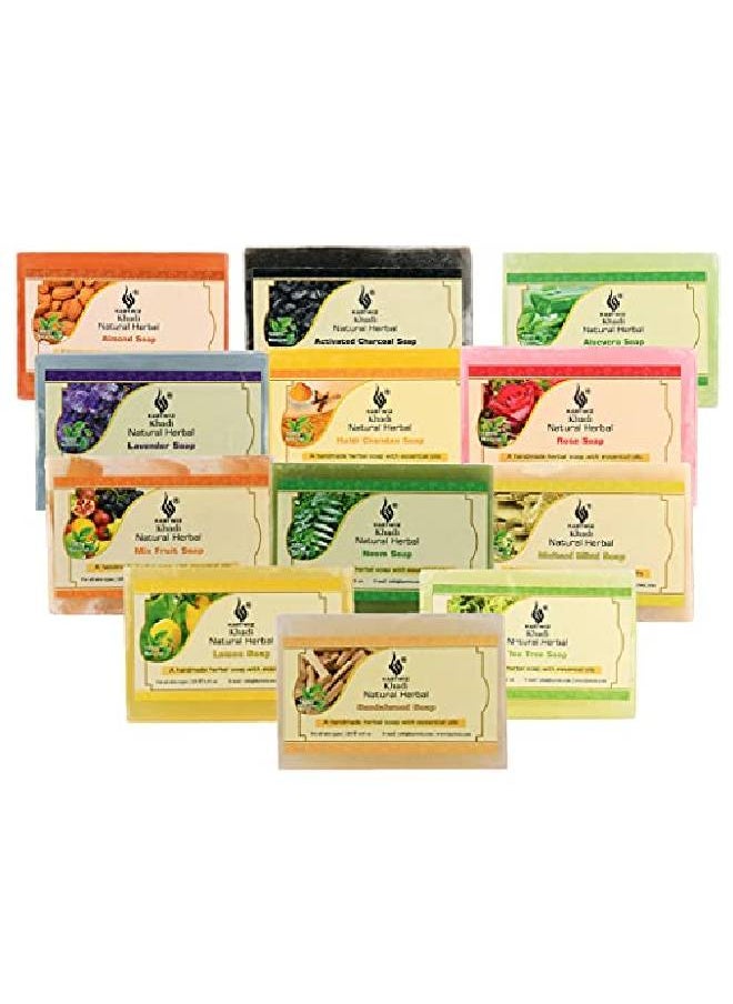 Khadi Natural Herbal صابون عشبي طبيعي مصنوع يدويًا مع زيوت عطرية assorted || عبوة من 12  - Image 2