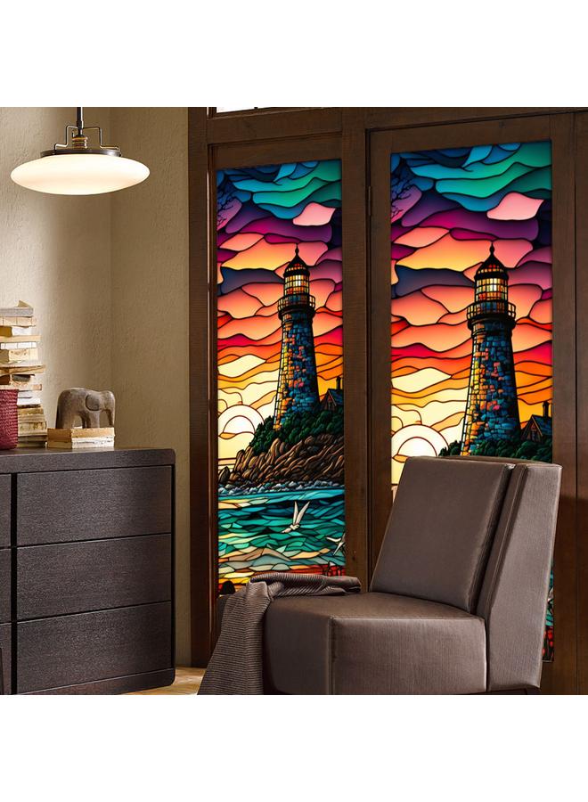 BL128-139 Flower And Bird Landscape Electrostatic Glass Sticker PVC Glue-free Window Sticker Home Decorative Window Decorative Glass Sticker - Image 3