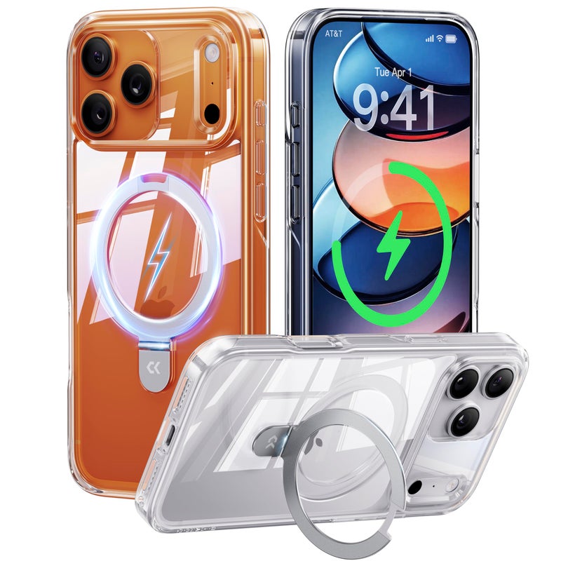 CASEKOO Ultra Magnetic Stand for iPhone 17 Pro Max Case Clear [Compatible with MagSafe] [16FT Military-Grade Protection] Transparent Slim Phone Ring 17 Pro Max Phone Cover 6.9 inch, Clear - Image 1