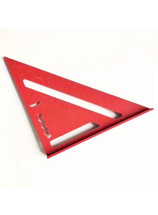 Red 7 Inch Precision Carpentry Square Serrated Edge Woodworking Tool - Image 1