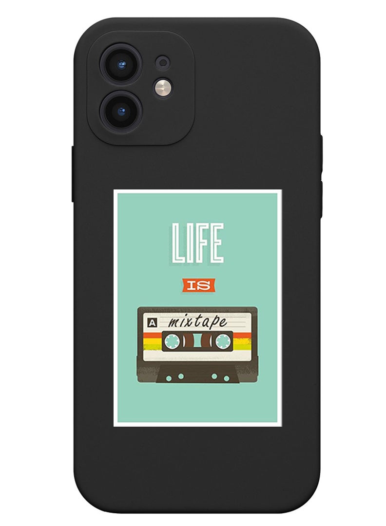 Theodor Protective Slim Fit Case Liquid Silicone Cover with Full Body Protection Anti-Scratch Shockproof Case For iPhone 12 Black  - Life is Beautiful - Image 1