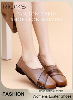 RIOXS Womens Loafer Flats Shoes Supportive and Comfortable Slip-Ons Uniform Formal Shoes With Low Block Heel for Work Business and Casual  - Image 2