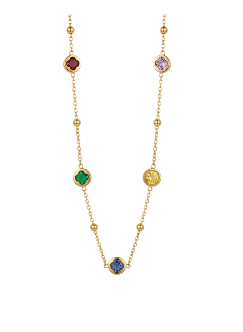 Rainbow Clover Bezel Station Chain