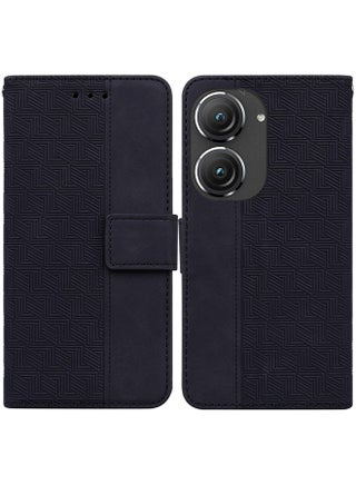 Case Cover For Asus Zenfone 9 Geometric Embossed Flip Leather Phone Case(Black) - pzsku/ZD6AB4842A8C684B66CF7Z/45/1752788659/c09e83a5-2e75-46d5-9fac-94df06abdc4d