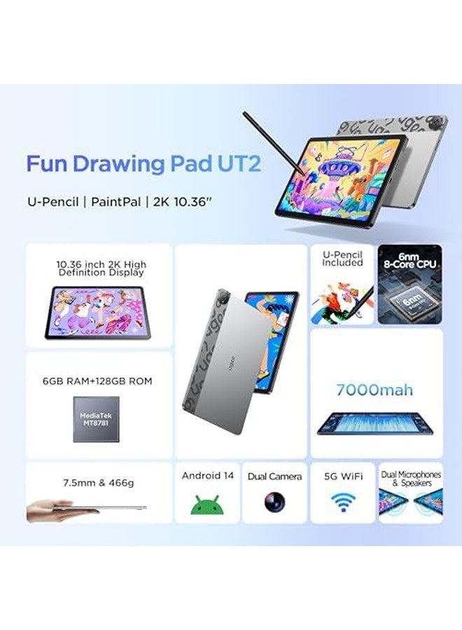 Ugee UT2 Fun Drawing Pad – 10.36″ 2K NanoMatte Display | 6GB RAM, 128GB ROM, Android 14, 7000 mAh + 18W Fast Charge – Standalone Drawing Tablet - Image 4