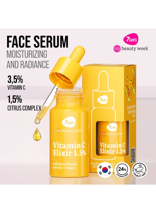 7DAYS MY BEAUTY WEEK VITAMIN C ELIXIR 1,5% Radiance facial serum + toner, 20 ml - Image 3