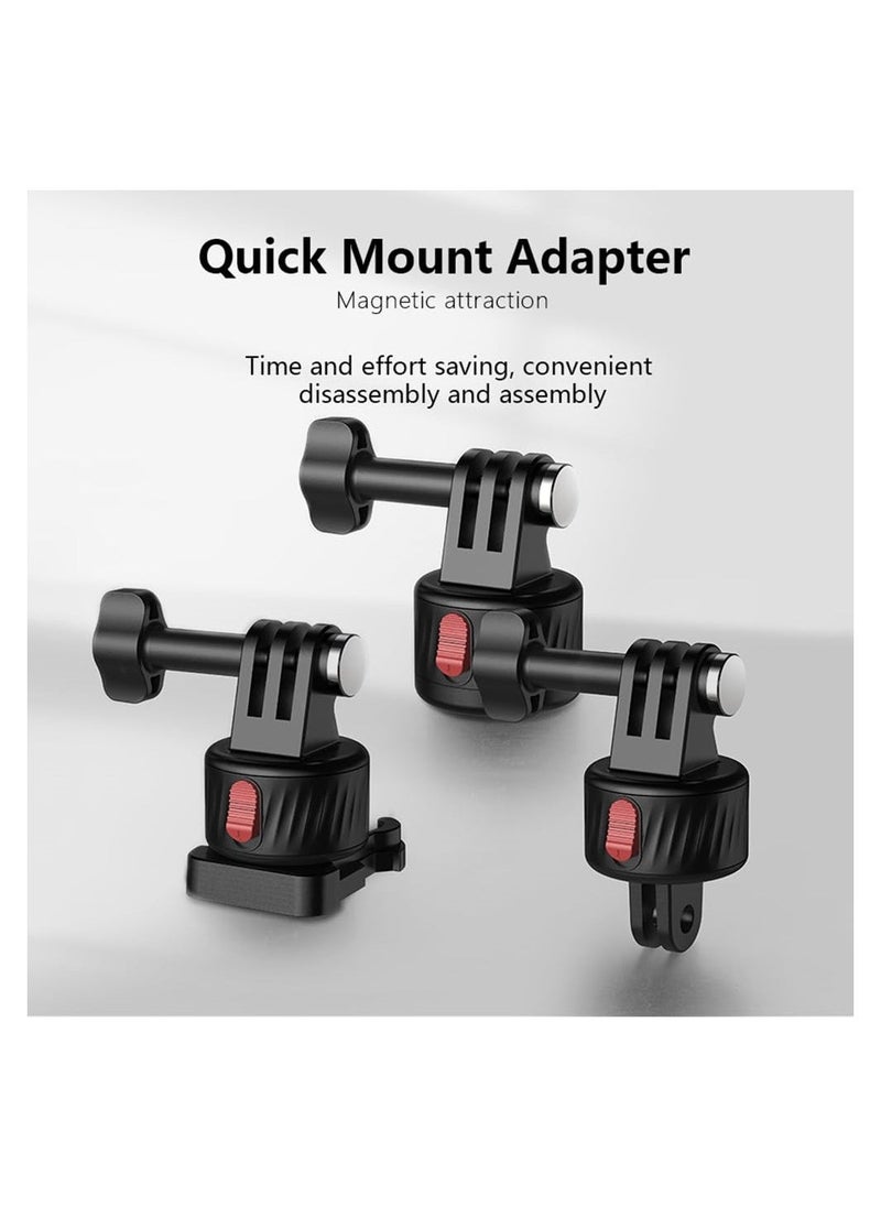 Magnetic Suction Adapter Tripod Adapter Quick Release Base Mount Action Camera Accessories Screws Free with Magnetic Base Compatible with 11/10/9/8/7 Insta 360 AKASO DJI Action - Image 2