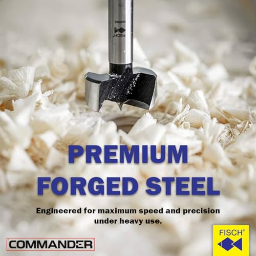 Fisch FSA-280323 1/4-Inch-1-Inch Diameter Cylinder Shank Wave Cutter Forstner Bit in Blister, 7-Piece (7 Piece with Wooden Box) - Image 2
