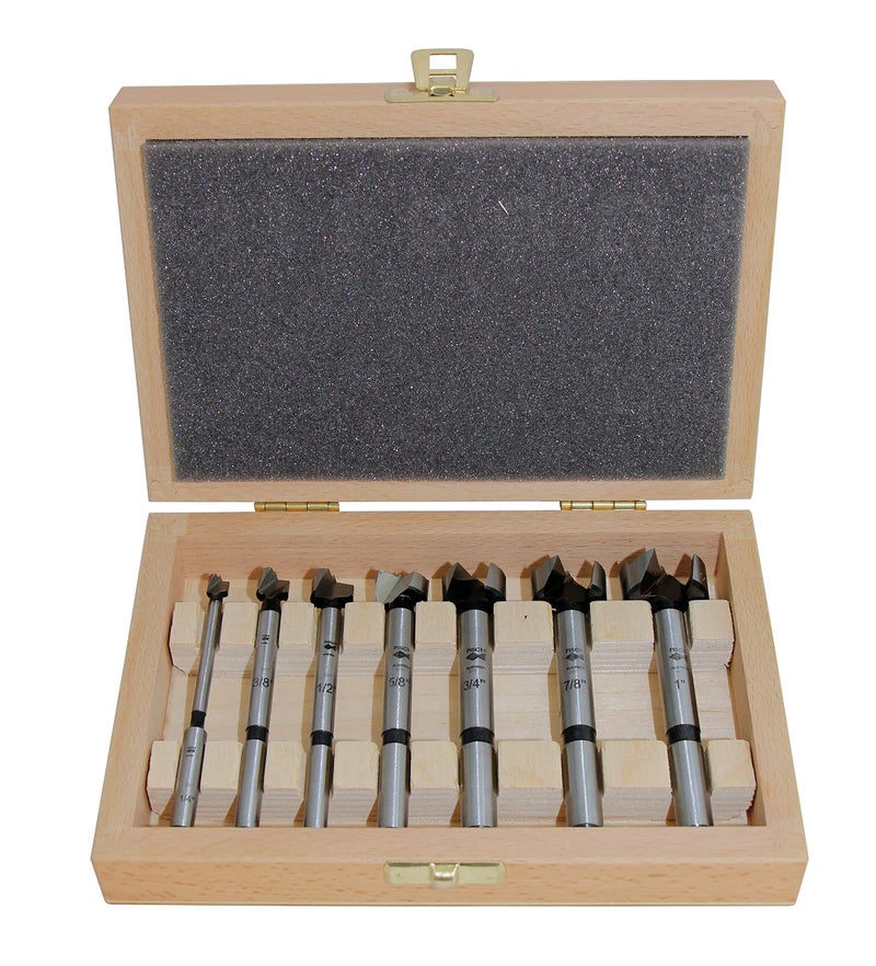 Fisch FSA-280323 1/4-Inch-1-Inch Diameter Cylinder Shank Wave Cutter Forstner Bit in Blister, 7-Piece (7 Piece with Wooden Box) - Image 5