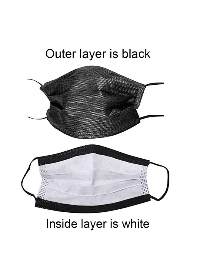 Wecolor Disposable 3 Ply Earloop Face Masks, Suitable for Home, School, Office and Outdoors (Black) - Image 2
