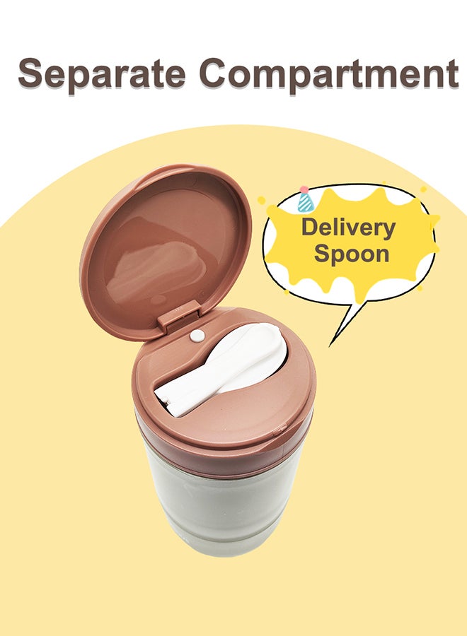 ايست من نون Double Wall Snack cup, 11oz + 14oz, Reusable, Leak Proof, Microwave, Dishwasher and Freezer Safe - Beige  - Image 5