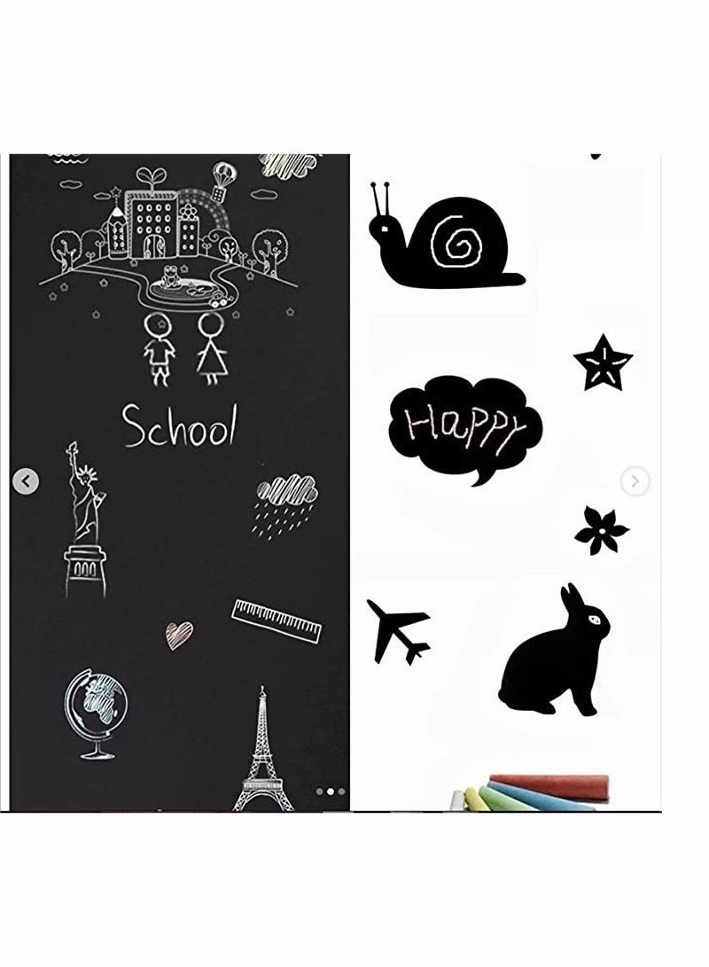 Generic Removable Chalkboard Sticker with 5 Color Chalk Self-adhesive Vinyl Wall Décor for Kids Home School Office 45x200cm  - Image 2