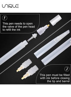 Unique Set of 5 Empty Refill Paint Markers Blank Refillable Paint Pens Empty Refillable Marker for Painting, Transparent Pen Tube, Fill with Your Own Art Acrylic, Oil and Watercolor  - Image 3